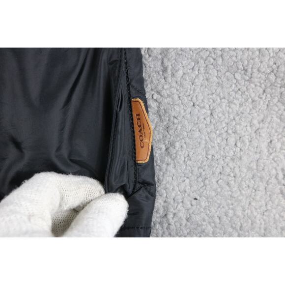 Coach Quilted Jacket Womens Small Black Diamond Puffer Zip Up Button - Picture 5 of 8